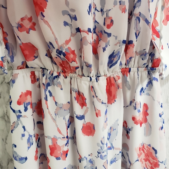 Want & Need Floral Lattice Popover Maxi Dress XS - Picture 12 of 14